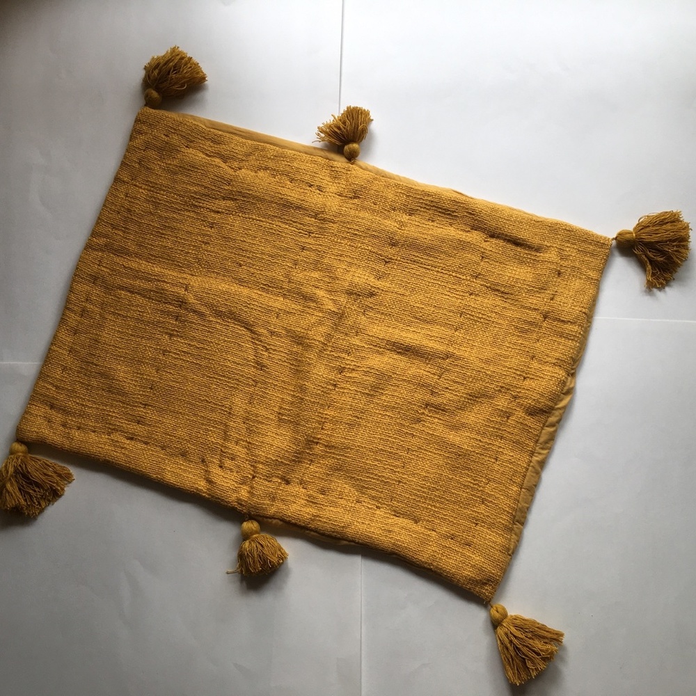 Justina Blakeney standard size decorative mustard pillowcase.